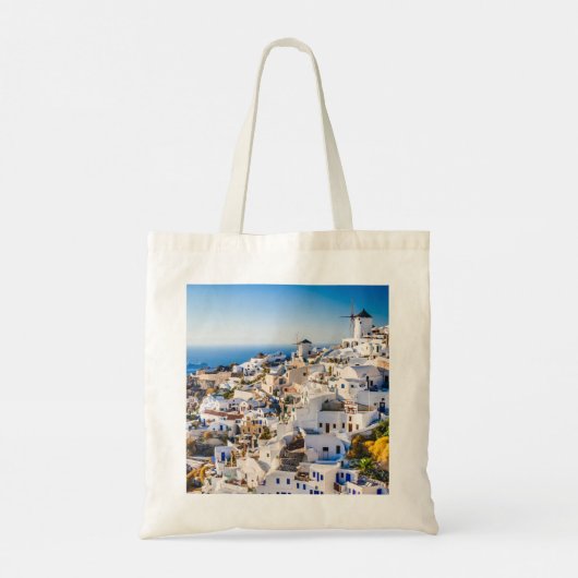 Santorini-elegante eilandstijl met prachtige Uitzi Tote Bag (Achterkant)