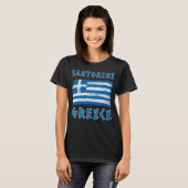 Santorini en vlag van Griekenland Vrouwen T-shirt (Voorkant volledig)