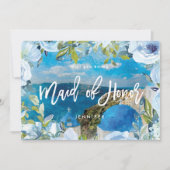 Santorini floral maid of eremandel bedankkaart (Voorkant)