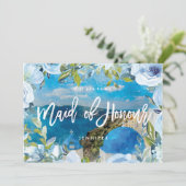 santorini floral maid proposal card bedankkaart (Staand voorkant)