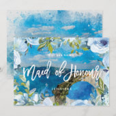 santorini floral maid proposal card bedankkaart (Voorkant / Achterkant)