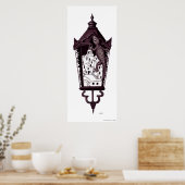 Santorini gekko surreëel concept zwart-wit poster (Keuken)