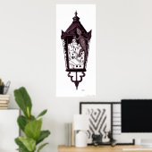 Santorini gekko surreëel concept zwart-wit poster (Thuiskantoor)