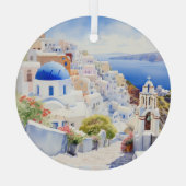 Santorini Glas Ornament (Achterkant)