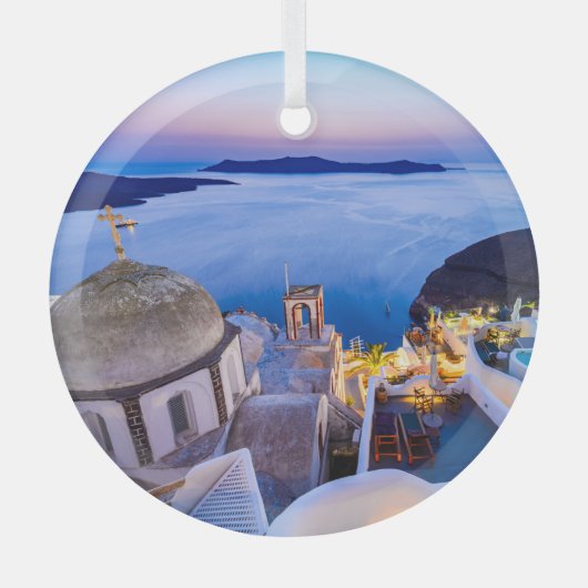 Santorini Glas Ornament (Voorkant)