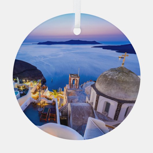 Santorini Glas Ornament (Achterkant)