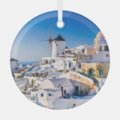 Santorini Glas Ornament (Voorkant)