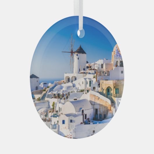 Santorini Glas Ornament (Voorkant Rechts)