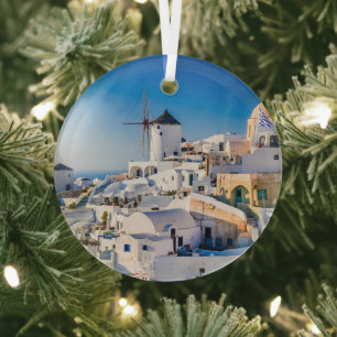 Santorini Glas Ornament