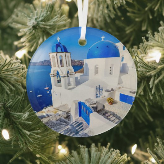Santorini Glas Ornament (Insitu)
