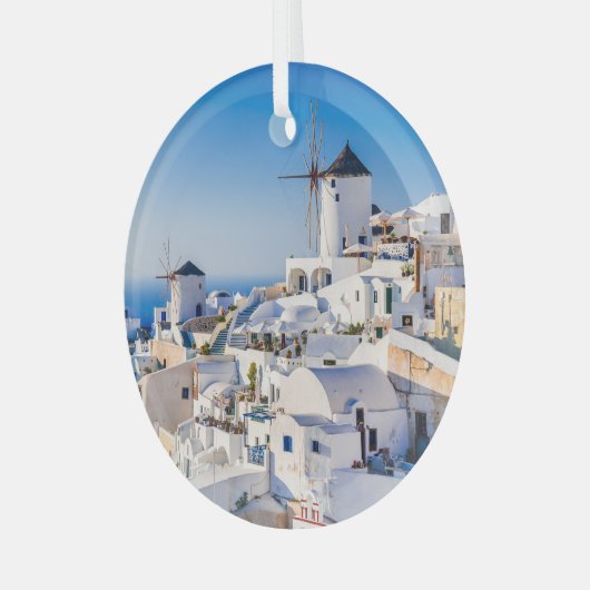 Santorini Glas Ornament (Voorkant links)