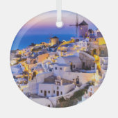 Santorini Glas Ornament (Voorkant)