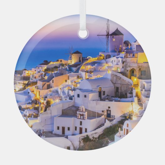 Santorini Glas Ornament (Voorkant)