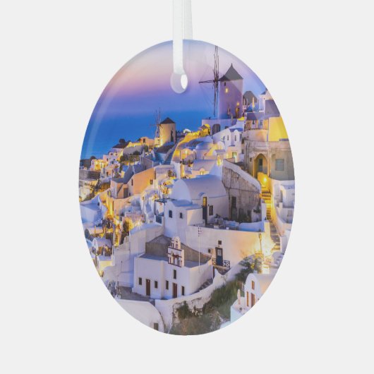 Santorini Glas Ornament (Voorkant links)