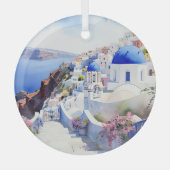 Santorini Glas Ornament (Voorkant)