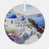 Santorini Glas Ornament (Achterkant)