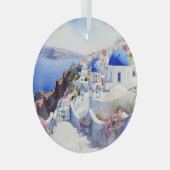 Santorini Glas Ornament (Voorkant Rechts)