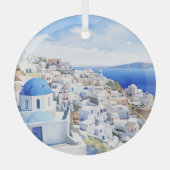 Santorini Glas Ornament (Voorkant)