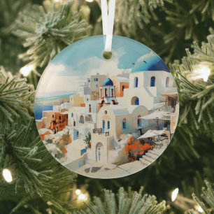 Santorini Glas Ornament