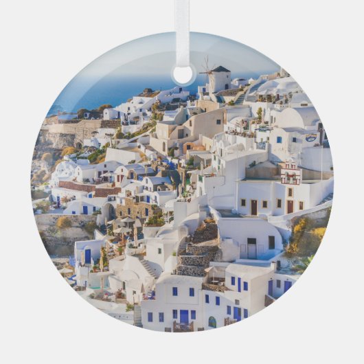 Santorini Glas Ornament (Voorkant)