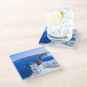 Santorini Glazen Onderzetter (Schuin)