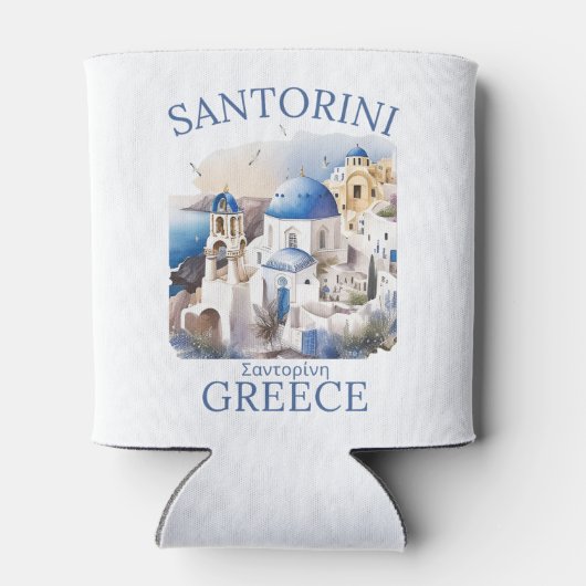 Santorini Greece Beautiful Island Blikjeskoeler (Achterkant)