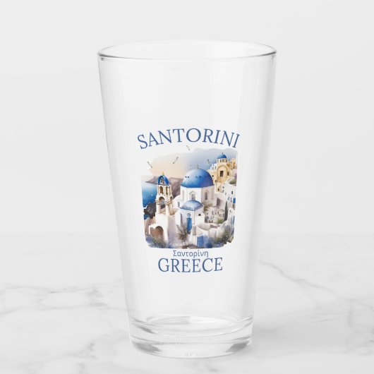 Santorini Greece Beautiful Paradise Glas (Voorkant)