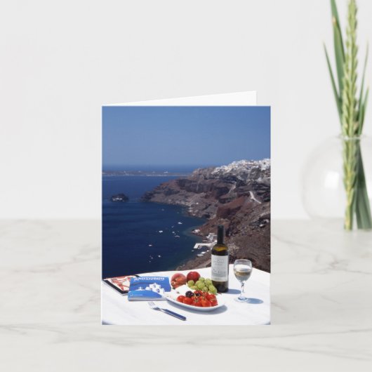 Santorini Greece Blank Folded Wenskaart Kaart (Voorkant)