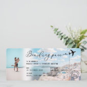 SANTORINI Greece Boarding Pass QR Photo Weduwen Kaart (Staand voorkant)