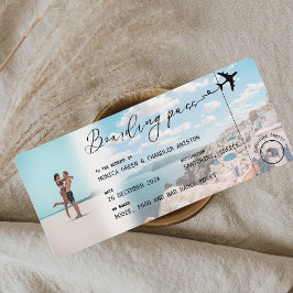 SANTORINI Greece Boarding Pass QR Photo Weduwen Kaart