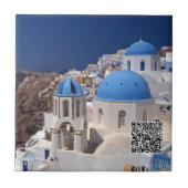 Santorini Greece Ceramic Tile Tegeltje (Voorkant)