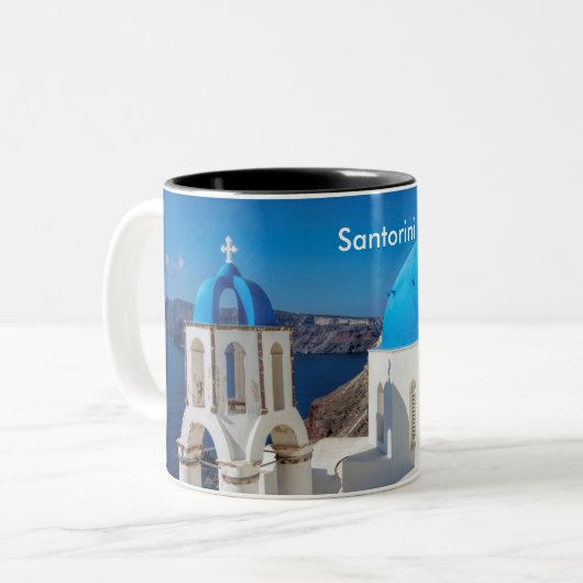 Santorini Greece Coffee Mok (Voorkant links)