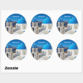 Santorini Greece Coffee Mok Ronde Sticker (Vel)