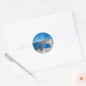 Santorini Greece Destination Custom Passport Stamp Ronde Sticker (Envelop)