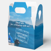 Santorini Greece Destination Wedding Personalized Bedankdoosjes (Geopend)