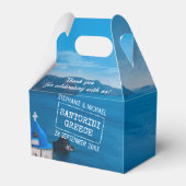 Santorini Greece Destination Wedding Personalized Bedankdoosjes (Voorkant Zijde)