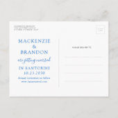 Santorini Greece Destination Wedding Save the Date Aankondigingskaart (Achterkant)