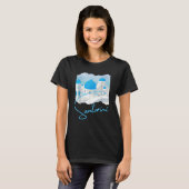 Santorini Greece Digital Painting Souvenir T-shirt (Voorkant volledig)