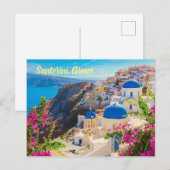 Santorini Greece gestileerd Briefkaart (Voorkant / Achterkant)