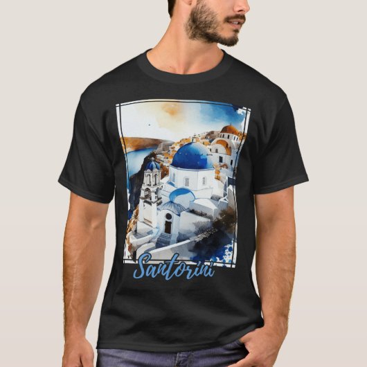 Santorini Greece  Greek Island Vacation T-shirt (Voorkant)