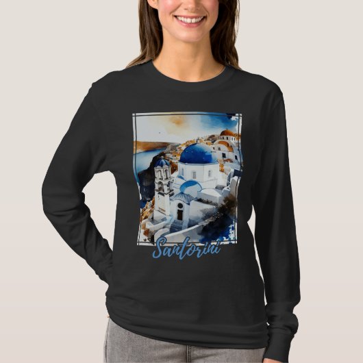 Santorini Greece  Greek Island Vacation T-shirt (Voorkant)
