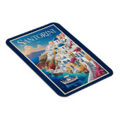 Santorini Greece Illustration Travel Art Vintage Magneet (Rechterzijde)