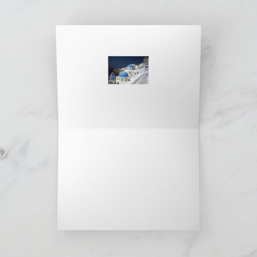 Santorini Greece Island Blue Zee Sky Blank Card Kaart (Binnen)