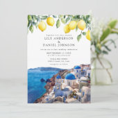 Santorini Greece Lemons All In One Wedding Kaart (Staand voorkant)