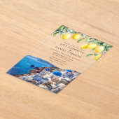 Santorini Greece Lemons Wedding Acryl Uitnodigingen (Laagn)