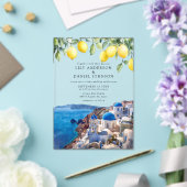 Santorini Greece Lemons Wedding Acryl Uitnodigingen (Insitu (Huwelijk))