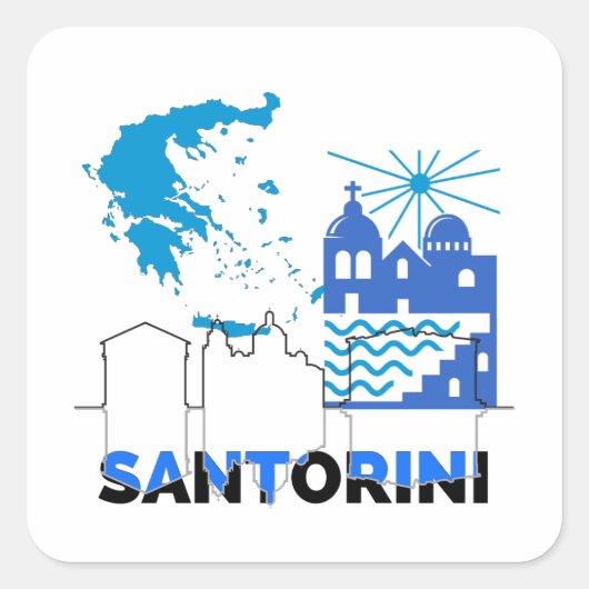Santorini Greece.nl Vierkante Sticker (Voorkant)