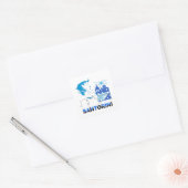 Santorini Greece.nl Vierkante Sticker (Envelop)