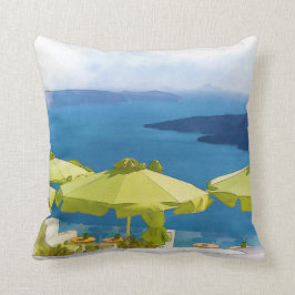 Santorini Greece Painting Kussen