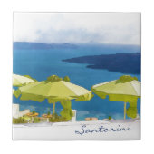 Santorini Greece Painting Tegeltje (Voorkant)